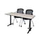 Cain Rectangle Tables > Training Tables > Cain Training Table & Chair Sets, 72 W, 24 L, 29 H, Maple MTRCT7224PL23BK - alternate 1